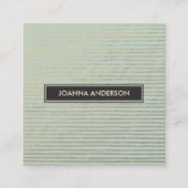 ARTISTIC SILVER AQUA SKETCH STRIPED LINE PATTERN VIERKANTE VISITEKAARTJE (Voorkant)