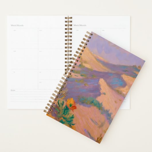 Artistic spiral notebook with desert drawings  planner (Display)