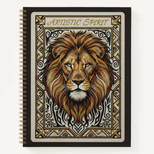 Artistic Spirit Embroidered Lion King Journal Notitieboek (Voorkant)