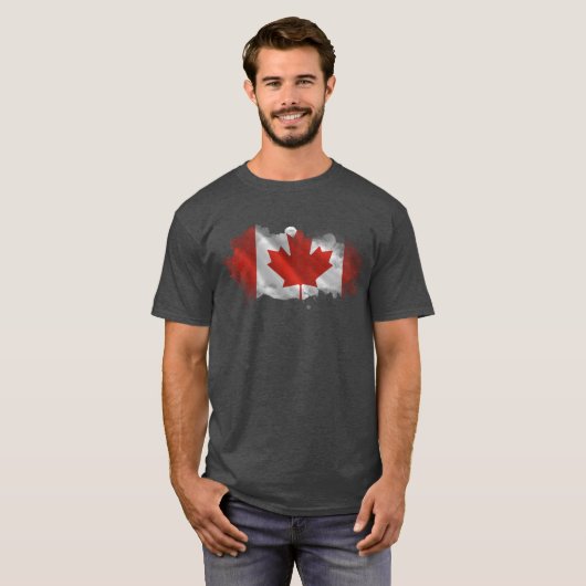 Artistic Splatter Canada Flag Graphic Tee T-shirt (Voorkant volledig)