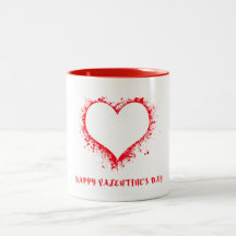 Artistic Splatter Heart Valentine’s Day Coffee Mug