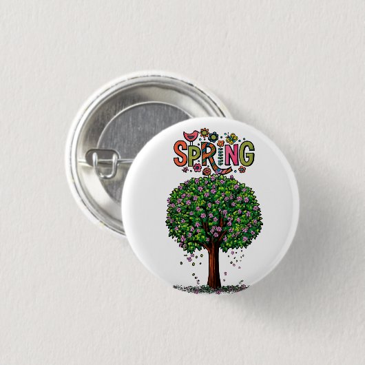 Artistic Spring Blossom Tree Graphic  Ronde Button 3,2 Cm (Voorkant /achterkant)