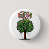 Artistic Spring Blossom Tree Graphic  Ronde Button 3,2 Cm (Voorkant)