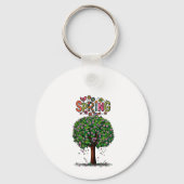 Artistic Spring Blossom Tree Graphic  Sleutelhanger (Voorkant)