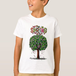 Artistic Spring Blossom Tree Graphic  T-shirt