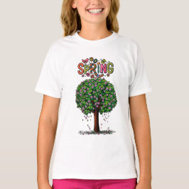 Artistic Spring Blossom Tree Graphic  T-shirt