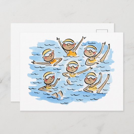 Artistic Swimming Briefkaart (Voorkant / Achterkant)