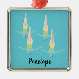 Artistic Swimming Metalen Ornament