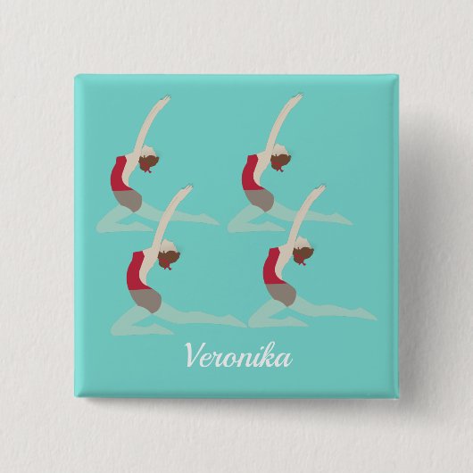 Artistic Swimming Vierkante Button 5,1 Cm (Voorkant)