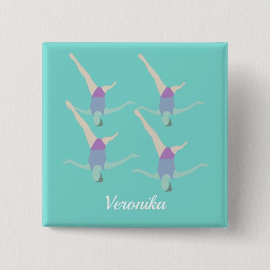 Artistic Swimming Vierkante Button 5,1 Cm (Voorkant)