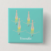 Artistic Swimming Vierkante Button 5,1 Cm (Voorkant)