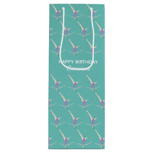 Artistic Swimming Wijn Cadeautas (Voorkant)