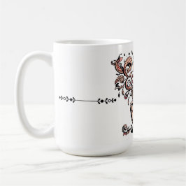 Artistic Swirl Botanical Coffee Cup Illustration M Koffiemok
