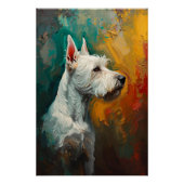Artistic Terrier Dog Portrait Vibrant Oil Painting Perfect Poster (Voorkant)