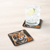 Artistic Tiger Portrait Big Cat Onderzetter (Rechterzijde)