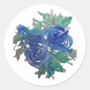 Artistic Touch: Blue Roos Design Sticker