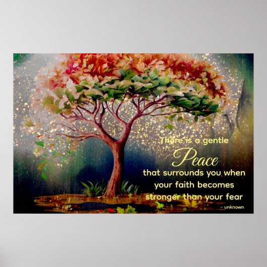 *~* Artistic Tree AP81 Peace Faith Quote Poster (Voorkant)