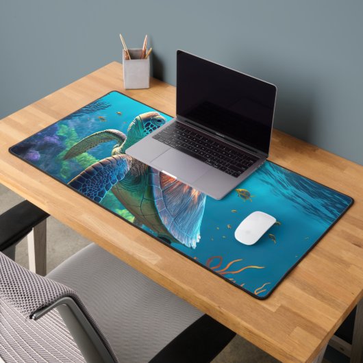 Artistic Turtle Emblem Illustration Desk Mat (Kantoor 2)
