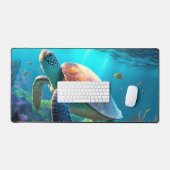 Artistic Turtle Emblem Illustration Desk Mat (Keyboard & Muis)