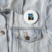 Artistic Turtle Shirt Starry Night Turtle (1) Ronde Button 5,7 Cm (In situ)