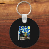 Artistic Turtle Shirt  Starry Night Turtle (1) Sleutelhanger (Voorkant)