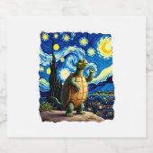 Artistic Turtle Shirt  Starry Night Turtle (1) Sparkling Wijnetiket (Enkel label)