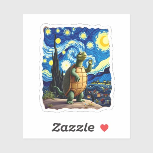 Artistic Turtle Shirt Starry Night Turtle (1) Sticker (Vel)