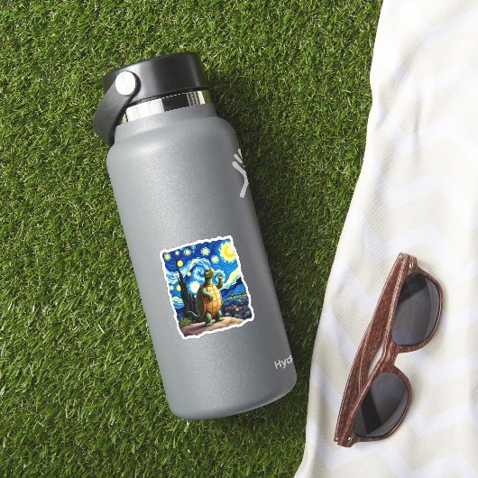 Artistic Turtle Shirt Starry Night Turtle (1) Sticker (HydroFlask Insitu)