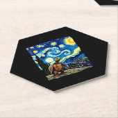 Artistic Turtle Shirt  Starry Night Turtle (2) Kartonnen Onderzetters (Schuin)