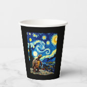 Artistic Turtle Shirt  Starry Night Turtle (2) Papieren Bekers (Voorkant)