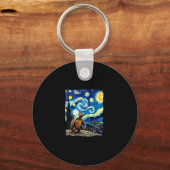 Artistic Turtle Shirt Starry Night Turtle (2) Sleutelhanger (Voorkant)