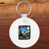 Artistic Turtle Shirt  Starry Night Turtle (2) Sleutelhanger (Voorkant)