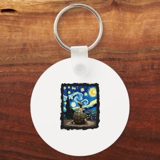 Artistic Turtle Shirt Starry Night Turtle (2) Sleutelhanger (Voorkant)