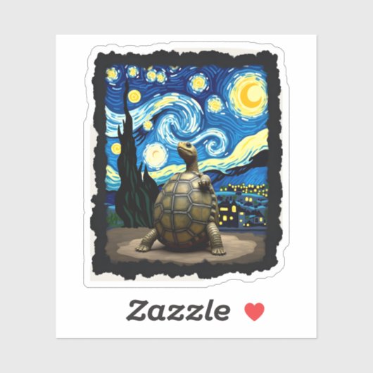 Artistic Turtle Shirt Starry Night Turtle (2) Sticker (Vel)
