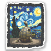 Artistic Turtle Shirt Starry Night Turtle (2) Sticker (Voorkant)