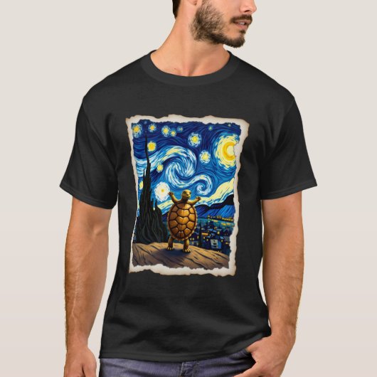 Artistic Turtle Shirt Starry Night Turtle (3) (Voorkant)
