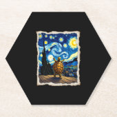 Artistic Turtle Shirt Starry Night Turtle (3) Kartonnen Onderzetters (Voorkant)