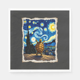 Artistic Turtle Shirt  Starry Night Turtle (3) Servet