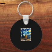 Artistic Turtle Shirt Starry Night Turtle (3) Sleutelhanger (Voorkant)