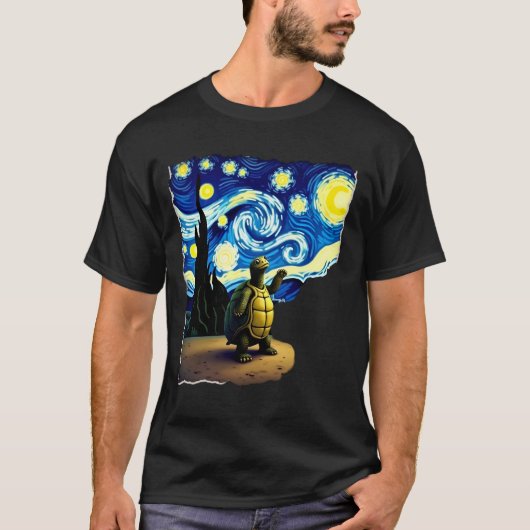 Artistic Turtle Shirt  Starry Night Turtle (4) (Voorkant)