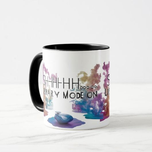 Artistic Two-Tone Book Lover Coffee Cup Mok (Voorkant links)