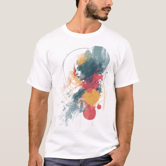 Artistic Unisex T-Shirt - Vibrant Abstract Design (Voorkant)