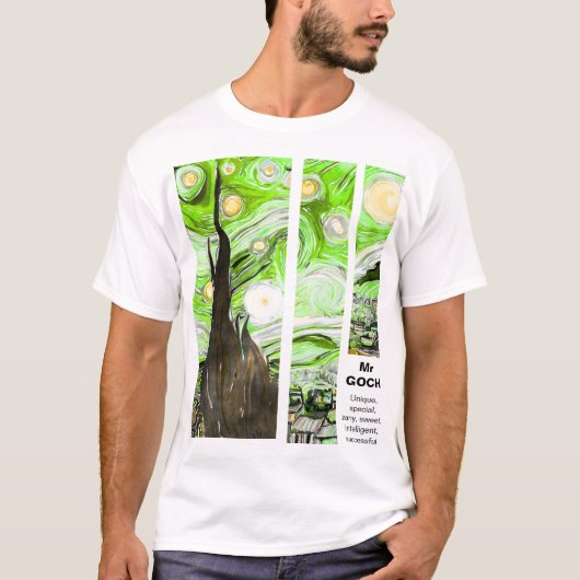Artistic Van Gogh Broken Green Pink T-shirt (Voorkant)