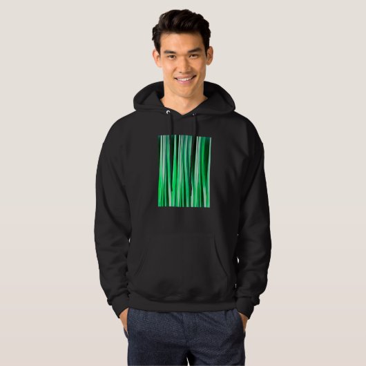 Artistic Vertical Stripes Aquamarine Green Hues Hoodie (Voorkant volledig)