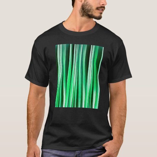 Artistic Vertical Stripes Aquamarine Green Hues T-shirt (Voorkant)