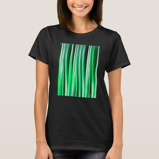 Artistic Vertical Stripes Aquamarine Green Hues T-shirt (Voorkant)