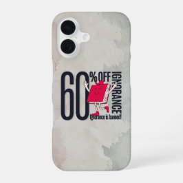 Artistic Watercolor Anti-Ignorance Book Quote  iPhone 16 Hoesje