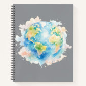 Artistic Watercolor Globe Notebook Notitieboek (Voorkant)
