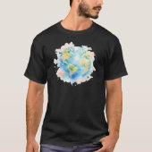 Artistic Watercolor Globe T-Shirt (Voorkant)