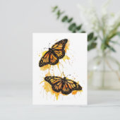 Artistic Watercolor Monarch Butterfly Nature Art Briefkaart (Staand voorkant)